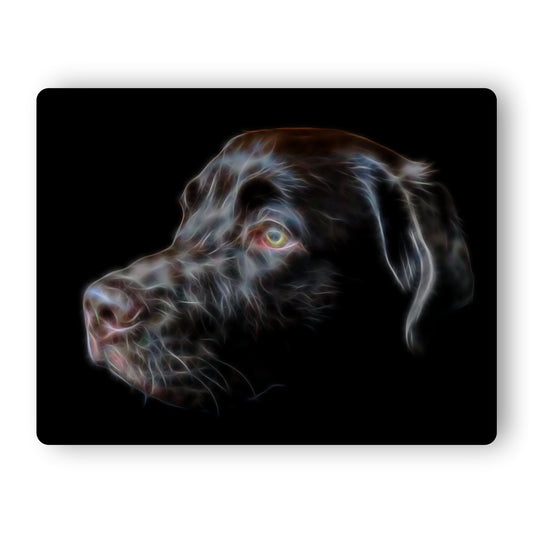 Chocolate Labrador Metal Wall Plaque with Stunning Fractal Art Design.