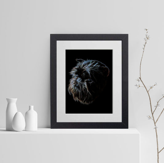Affenpinscher Print with Stunning Fractal Art Design. Various Sizes Available