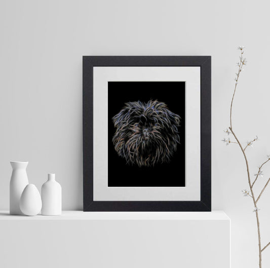 Affenpinscher Print with Stunning Fractal Art Design. Various Sizes Available