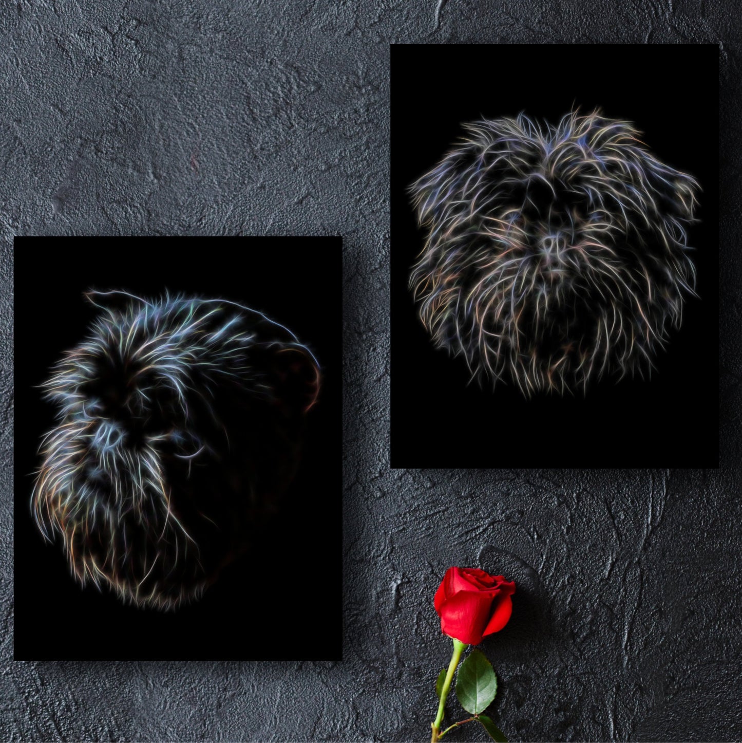 Affenpinscher Print with Stunning Fractal Art Design. Various Sizes Available