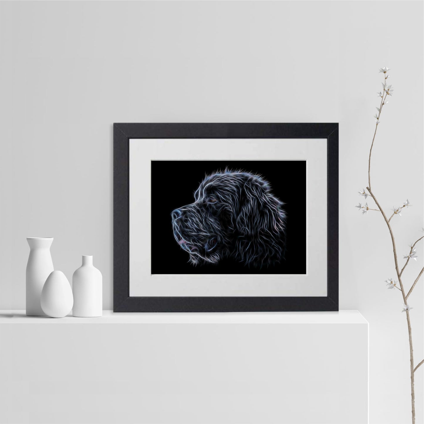 Newfoundland Print with Stunning Fractal Art Design. Various Sizes Available