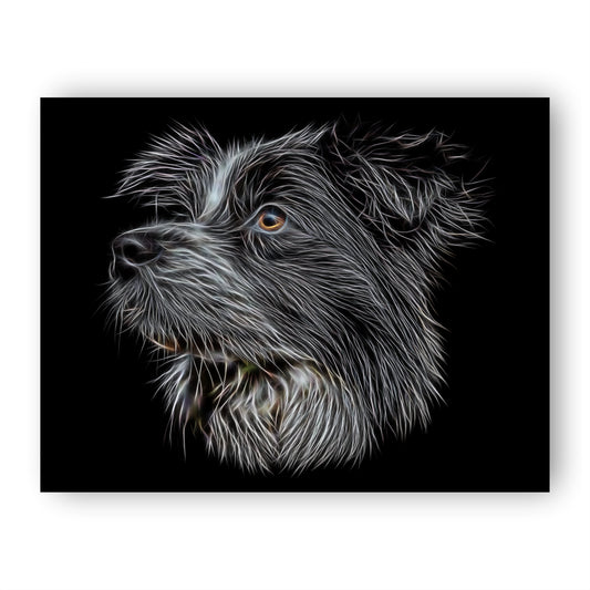 Border Collie Print with Stunning Fractal Art Design. Various Sizes Available