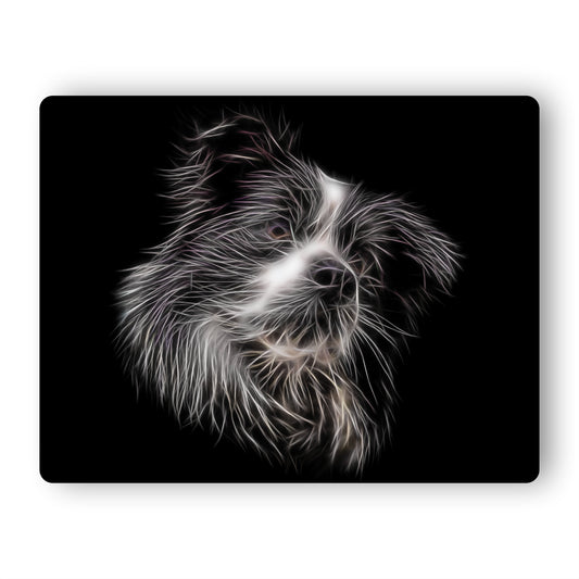 Border Collie Metal Wall Plaque with Fractal Art Design. Perfect Gift for dog Owner