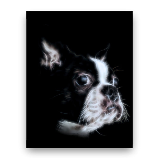 Boston Terrier Print with Stunning Fractal Art Design. Various Sizes Available