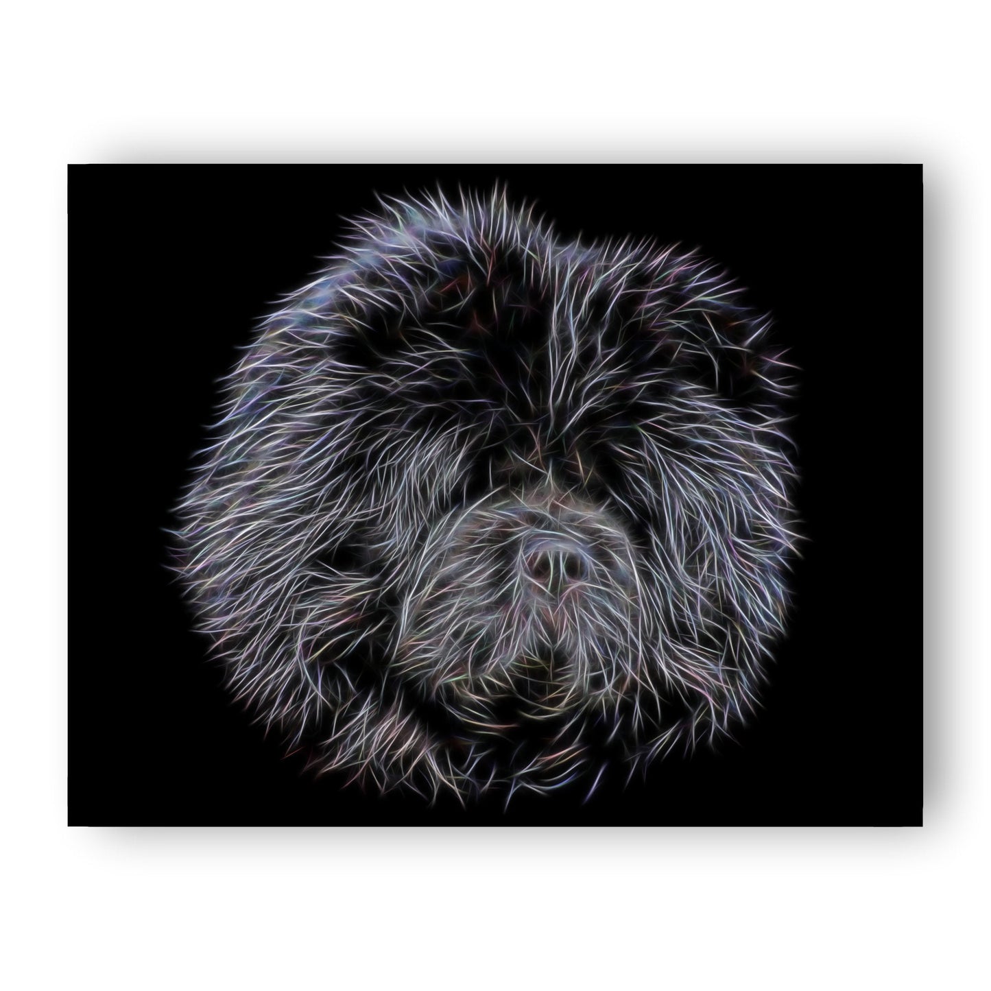 Black Chow Chow Print with Stunning Fractal Art Design. Various Sizes Available