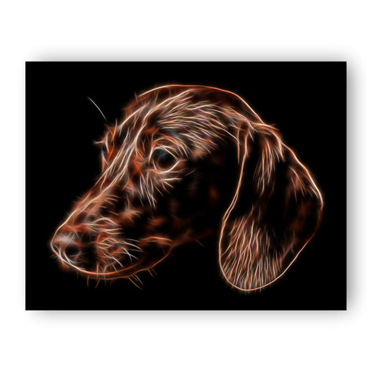 Chocolate Dachshund Print with Stunning Fractal Art Design. Various Sizes Available