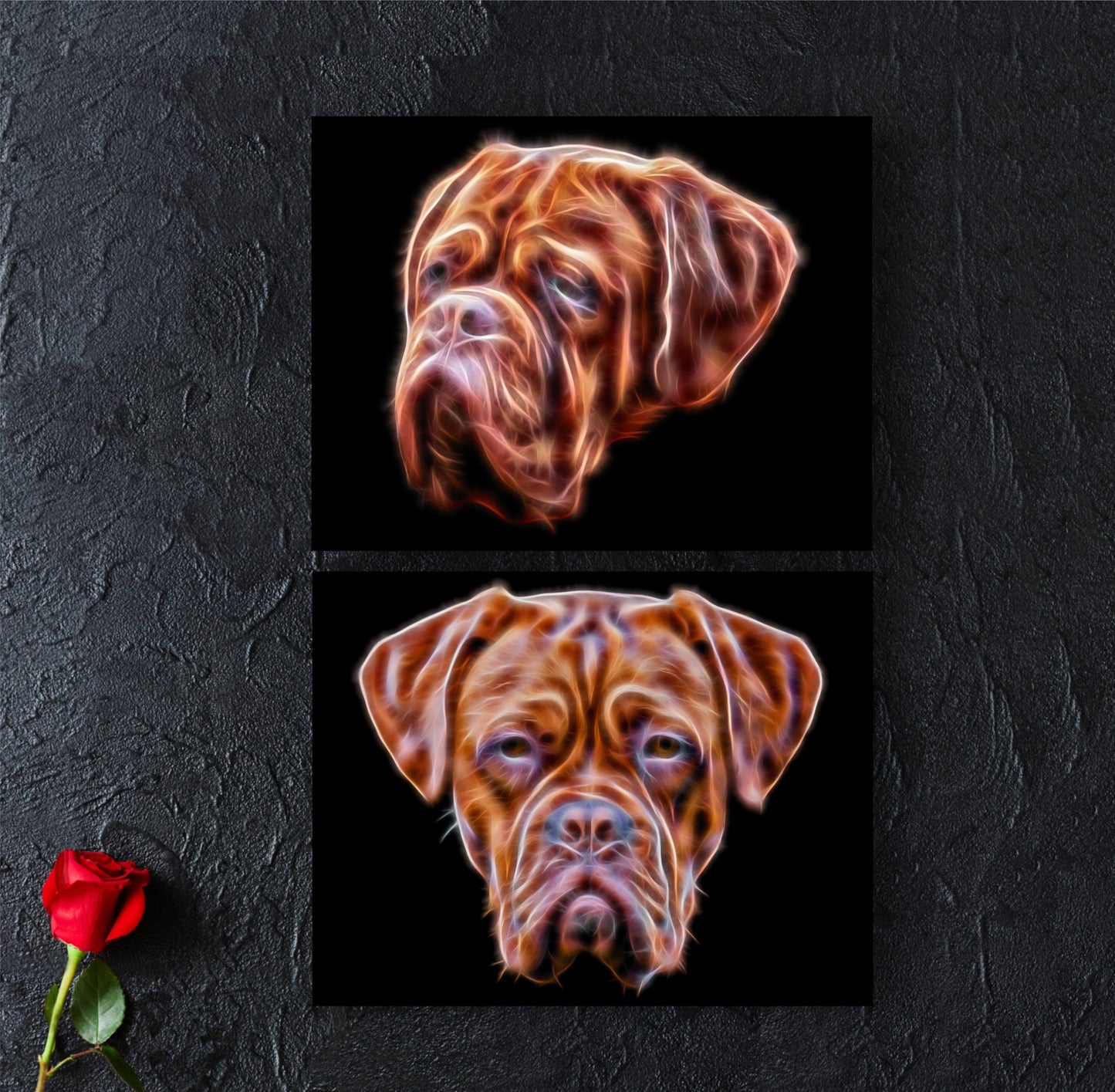 Dogue De Bordeaux Print with Stunning Fractal Art Design. Various Sizes Available