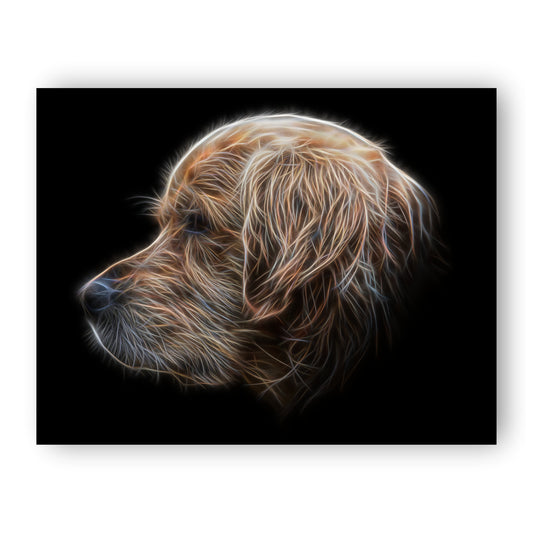 Golden Retriever Print with Stunning Fractal Art Design. Various Sizes Available