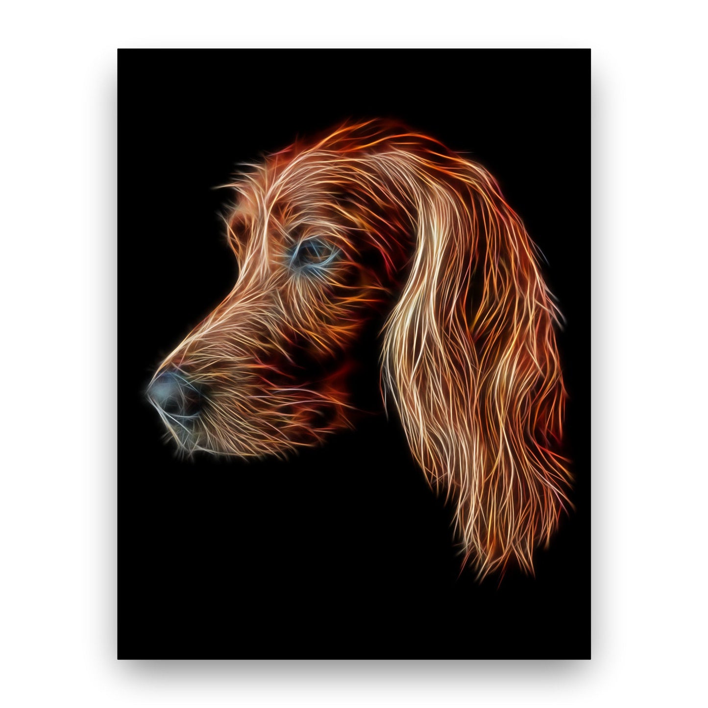 Irish Setter Print with Stunning Fractal Art Design. Various Sizes Available