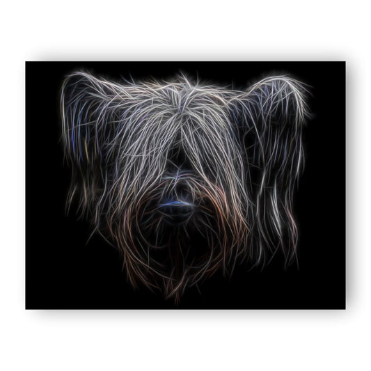 Skye Terrier Print with Stunning Fractal Art Design. Various Sizes Available