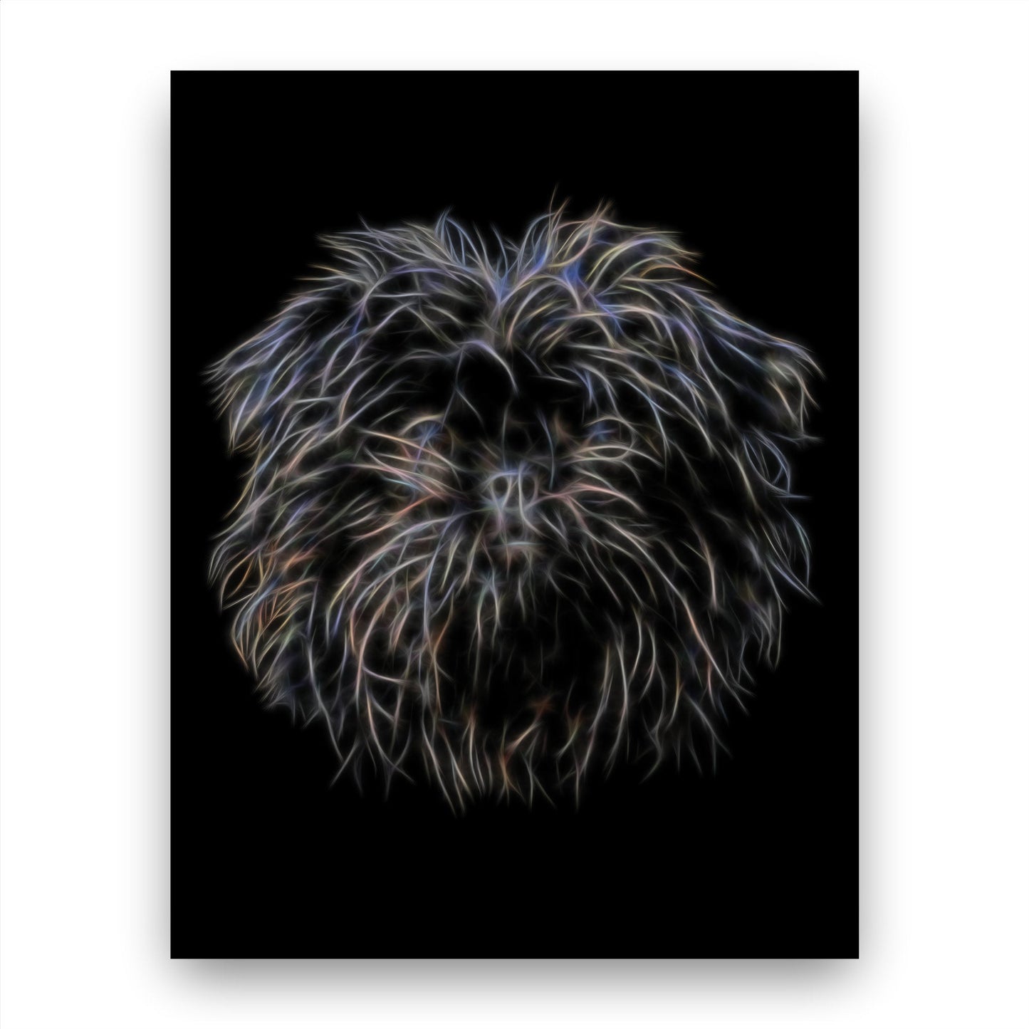 Affenpinscher Print with Stunning Fractal Art Design. Various Sizes Available