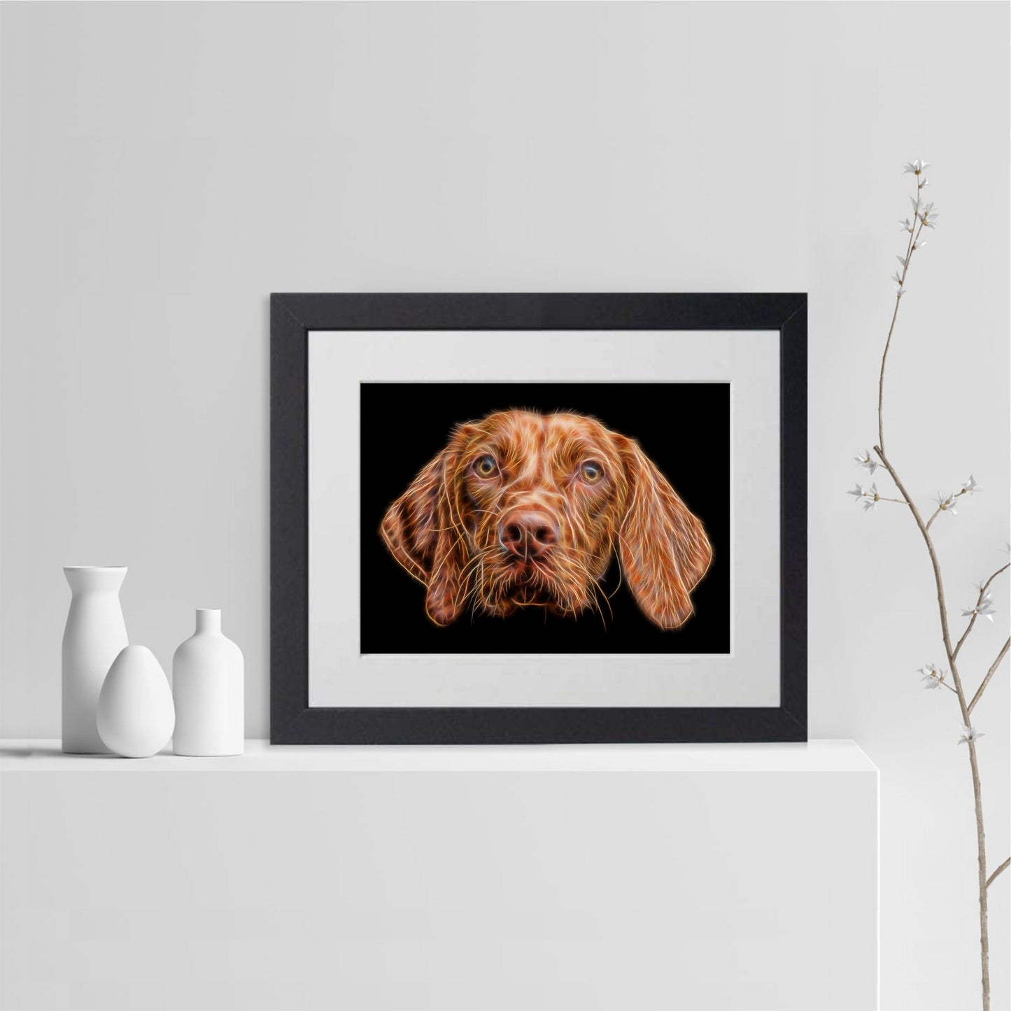 Hungarian Vizsla Print with Stunning Fractal Art Design. Various Sizes Available