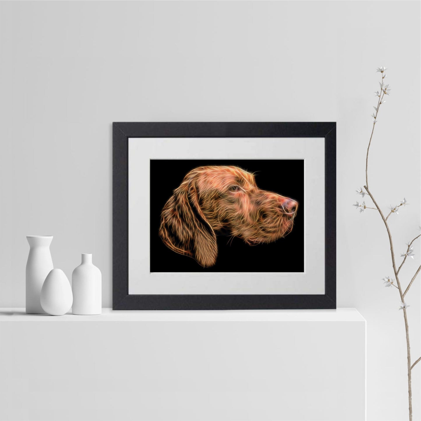 Hungarian Vizsla Print with Stunning Fractal Art Design. Various Sizes Available