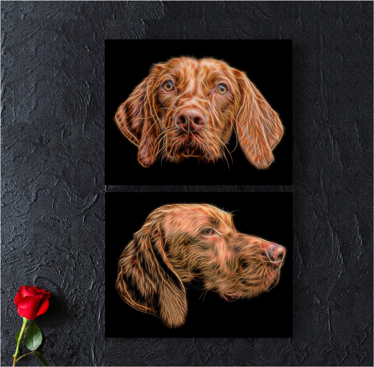 Hungarian Vizsla Print with Stunning Fractal Art Design. Various Sizes Available