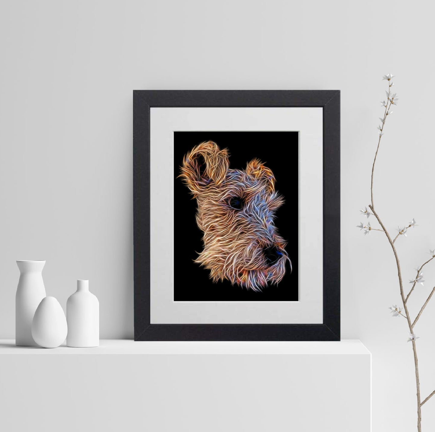 Lakeland Terrier Print with Stunning Fractal Art Design. Various Sizes Available