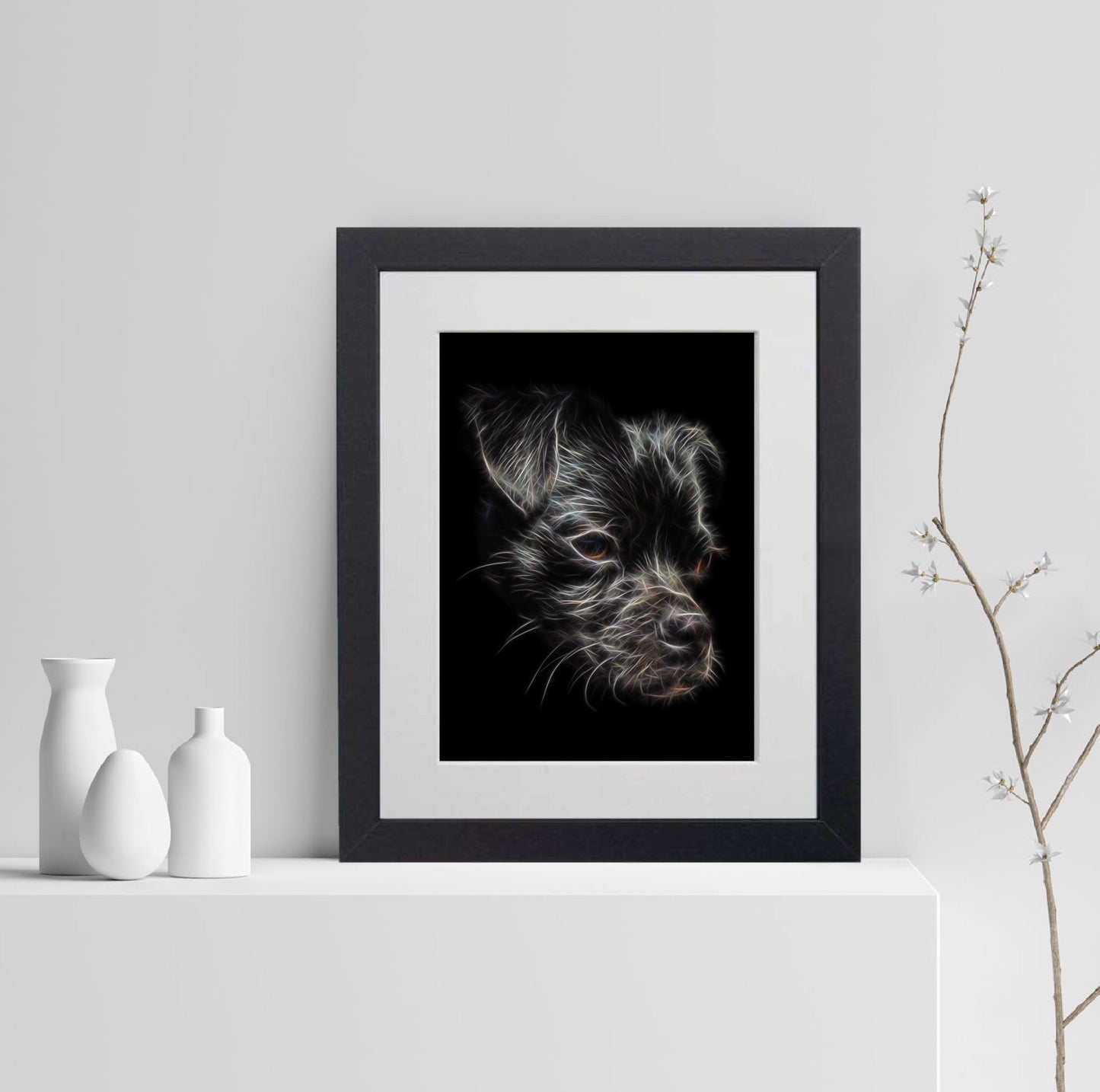Black Chug Print with Stunning Fractal Art Design. Various Sizes Available