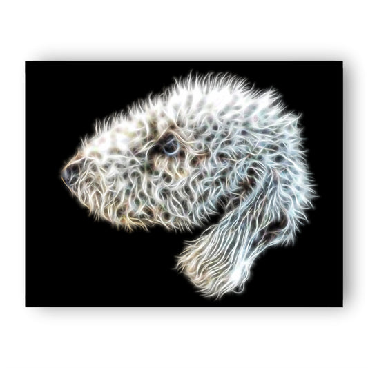 Bedlington Terrier Print with Stunning Fractal Art Design. Various Sizes Available