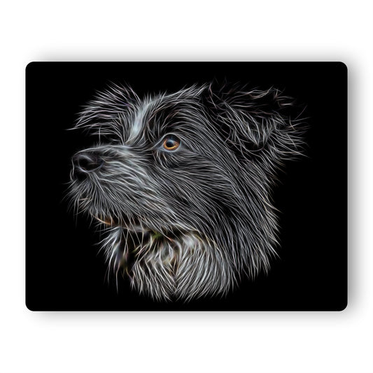 Border Collie Metal Wall Plaque with Fractal Art Design. Perfect Gift for dog Owner