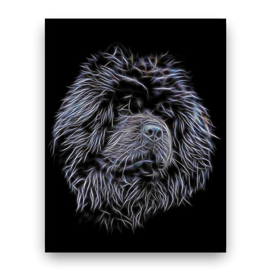 Black Chow Chow Print with Stunning Fractal Art Design. Various Sizes Available