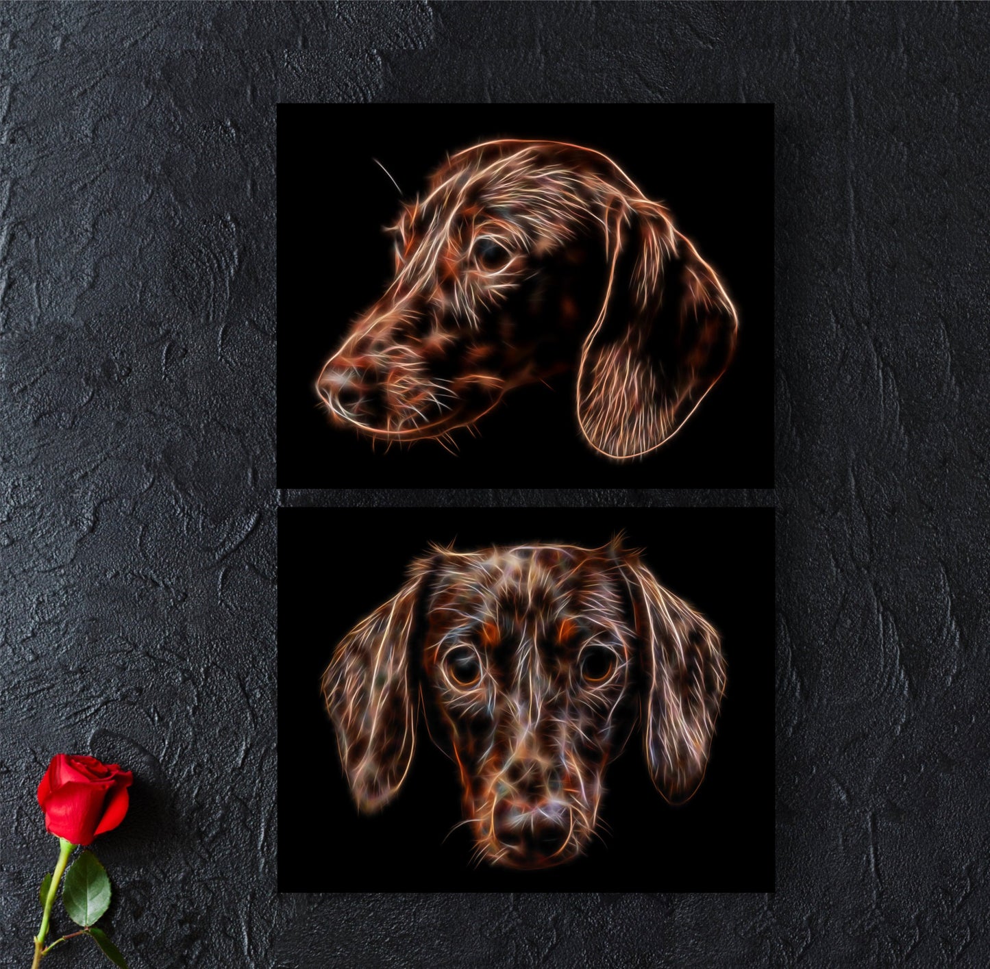 Chocolate Dachshund Print with Stunning Fractal Art Design. Various Sizes Available