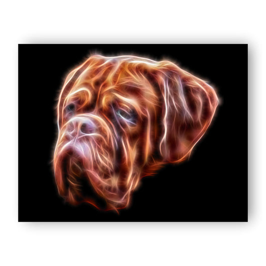 Dogue De Bordeaux Print with Stunning Fractal Art Design. Various Sizes Available