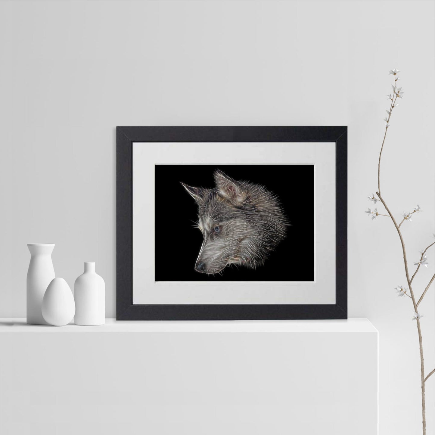 Siberian Husky Print with Stunning Fractal Art Design. Various Sizes Available