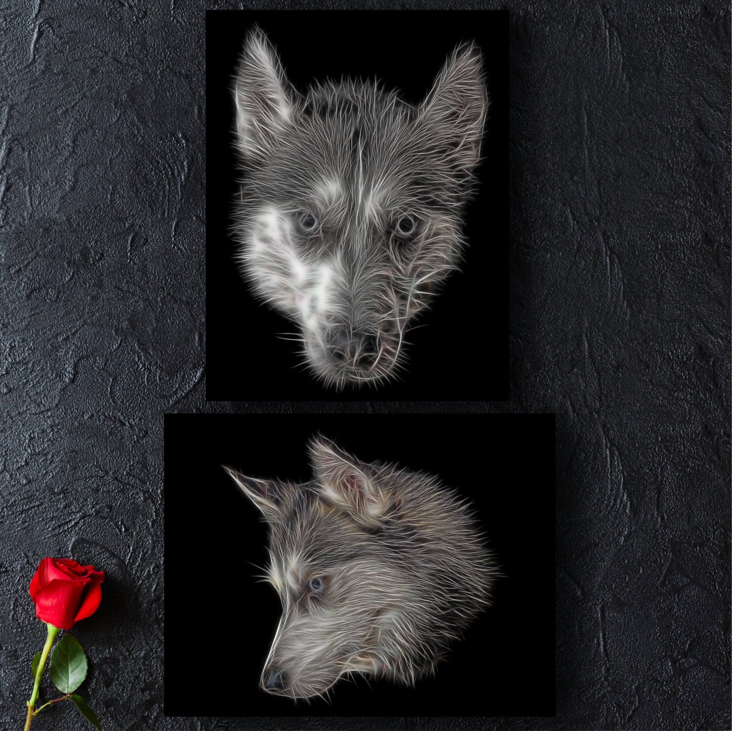 Siberian Husky Print with Stunning Fractal Art Design. Various Sizes Available