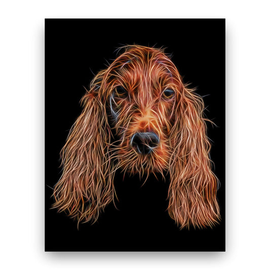 Irish Setter Print with Stunning Fractal Art Design. Various Sizes Available