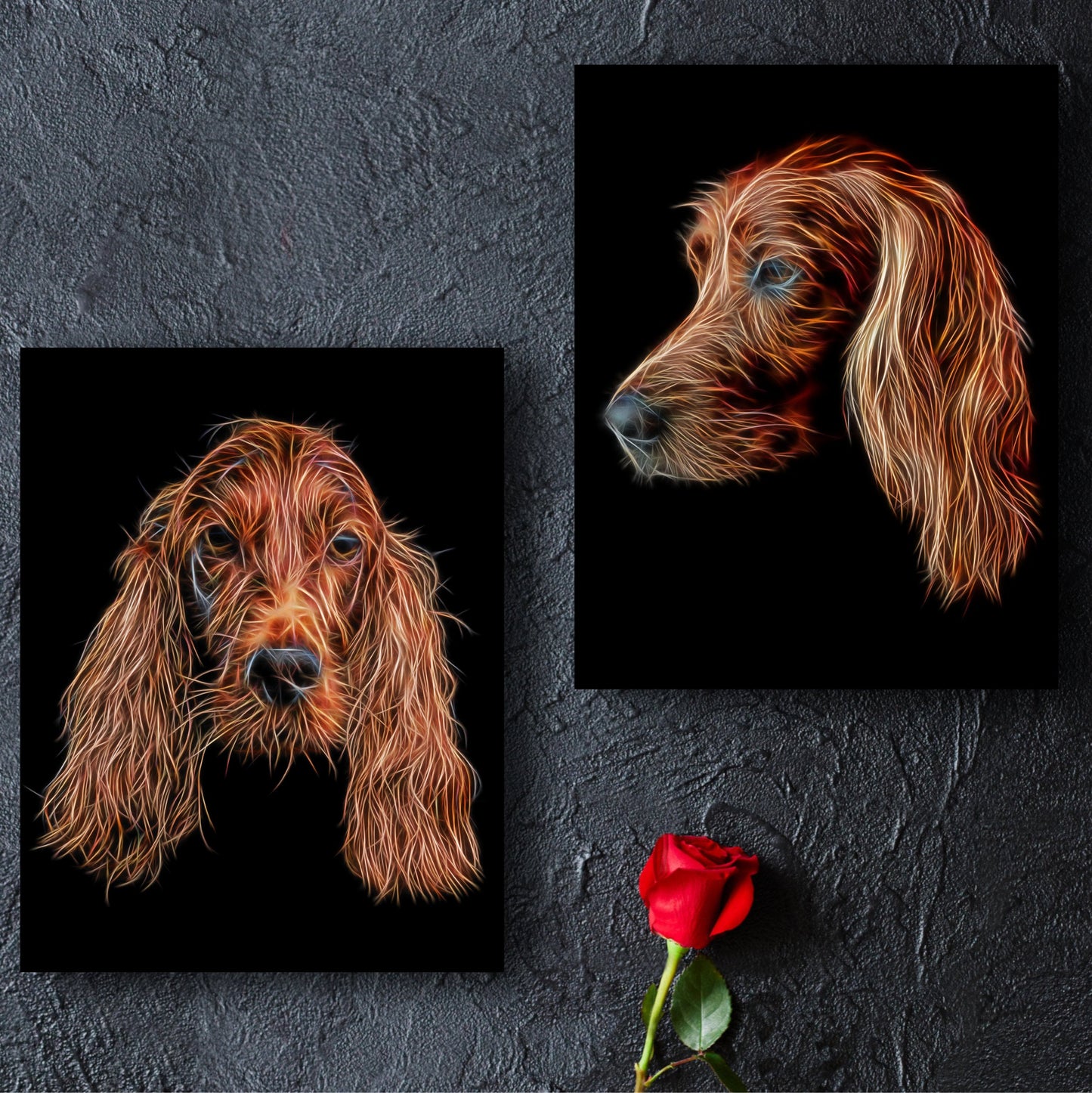 Irish Setter Print with Stunning Fractal Art Design. Various Sizes Available