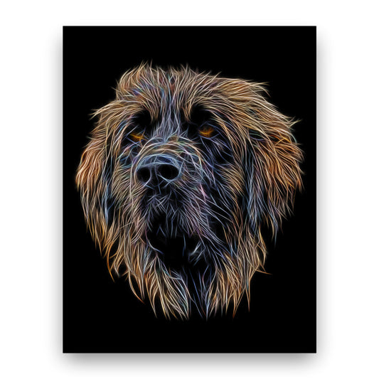 Leonberger Print with Stunning Fractal Art Design. Various Sizes Available
