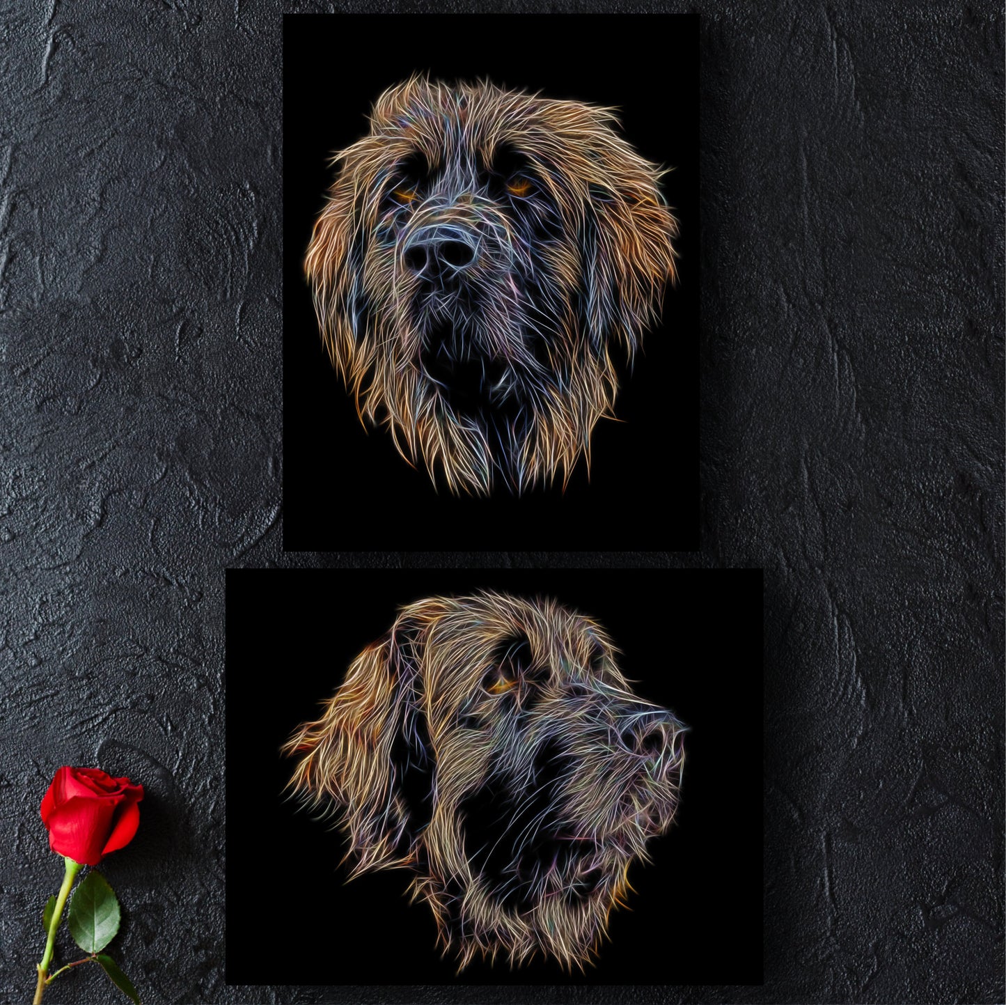 Leonberger Print with Stunning Fractal Art Design. Various Sizes Available