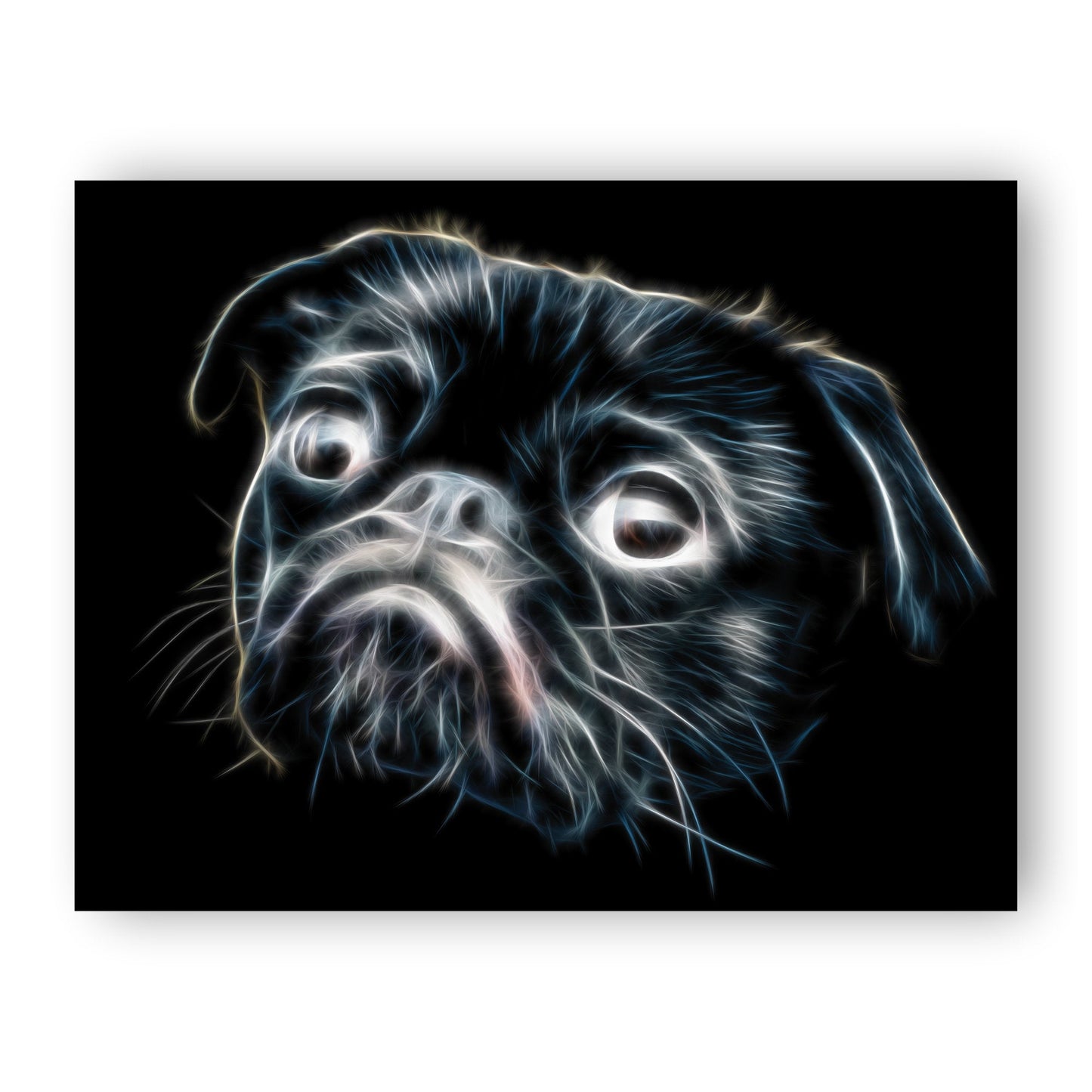 Pug Print with Stunning Fractal Art Design. Various Sizes Available