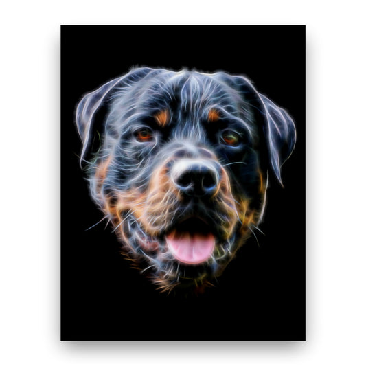 Rottweiler Print with Stunning Fractal Art Design. Various Sizes Available