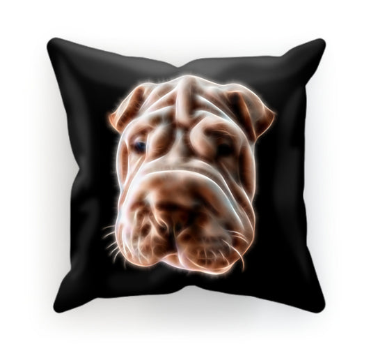 Shar Pei Cushion and Insert with Stunning Fractal Art Design