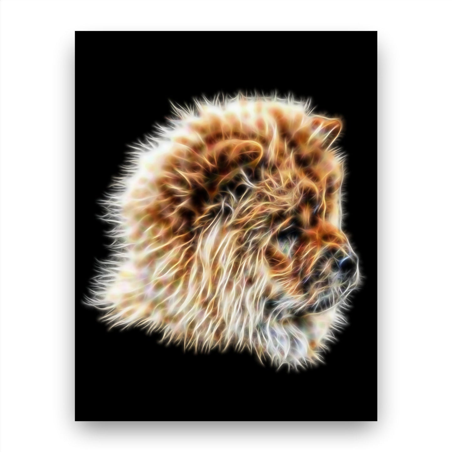 Fawn Chow Chow Print with Stunning Fractal Art Design. Various Sizes Available