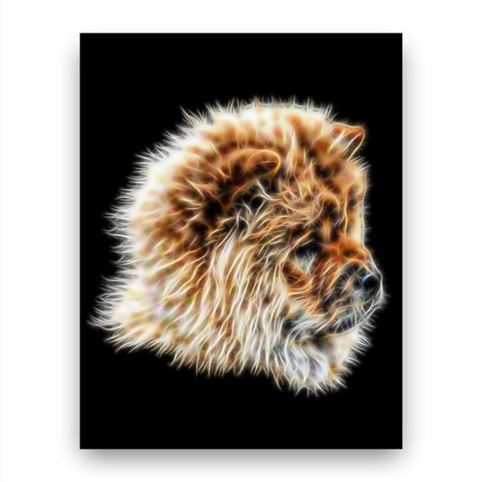 Fawn Chow Chow Print with Stunning Fractal Art Design. Various Sizes Available