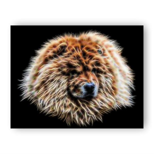 Fawn Chow Chow Print with Stunning Fractal Art Design. Various Sizes Available