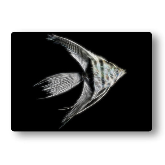 Angelfish Aluminium Metal Wall Plaque with Stunning Fractal Art Design.