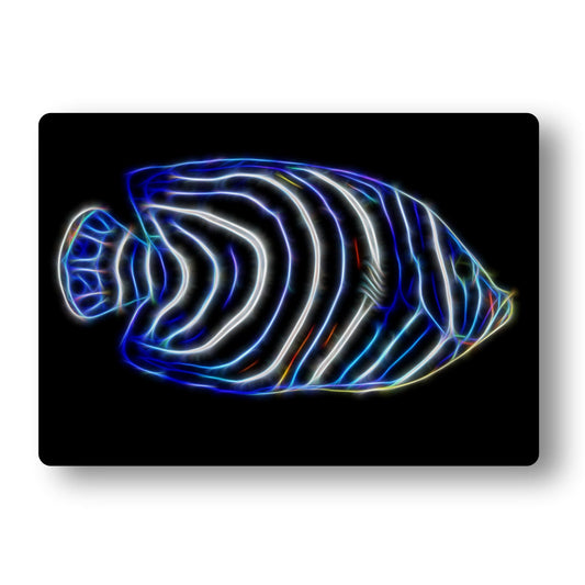 Angelfish Aluminium Metal Wall Plaque with Stunning Fractal Art Design.