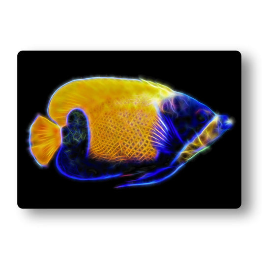 Angelfish Aluminium Metal Wall Plaque with Stunning Fractal Art Design.