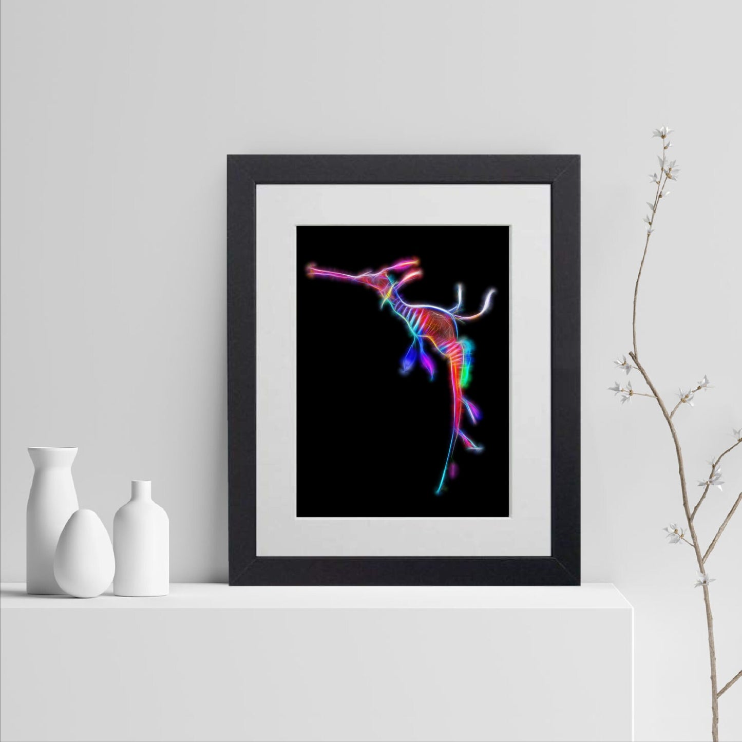 Seadragon Print with Stunning Fractal Art Design.