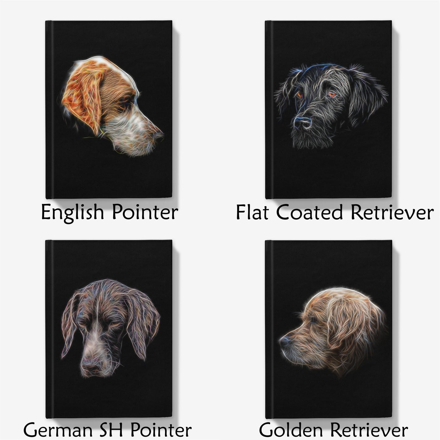 Gundog Breed Dog A5 Hardback Journal. Various Breeds including Spaniels Vizsla Retrievers Pointers Setters and more