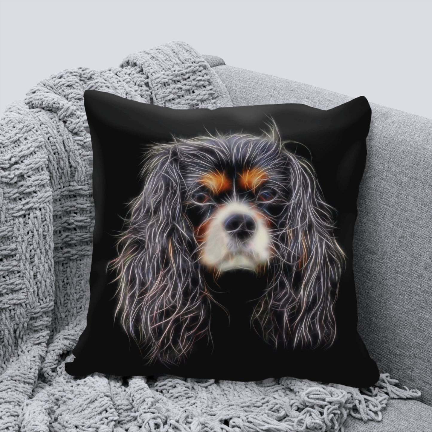 Tricolour King Charles Spaniel Cushion