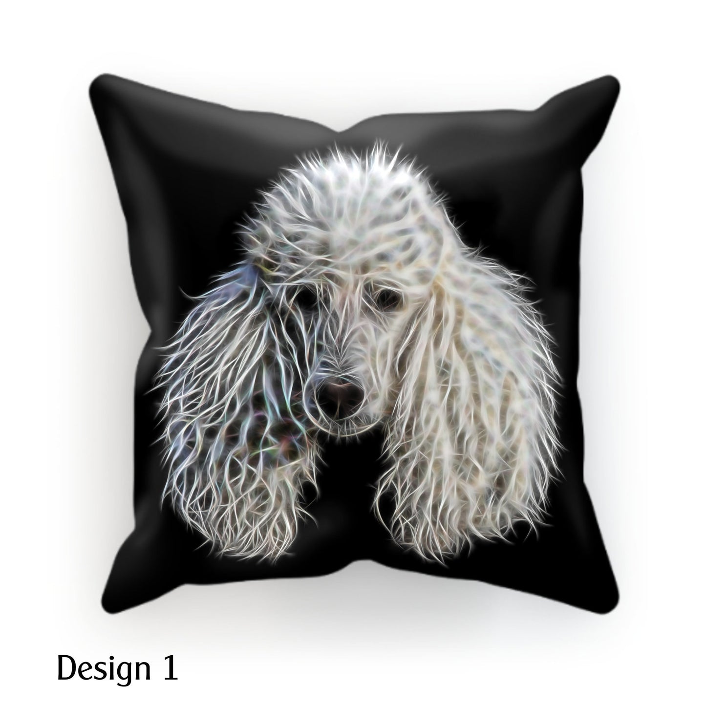WHITE STANDARD POODLE CUSHION PILLOW