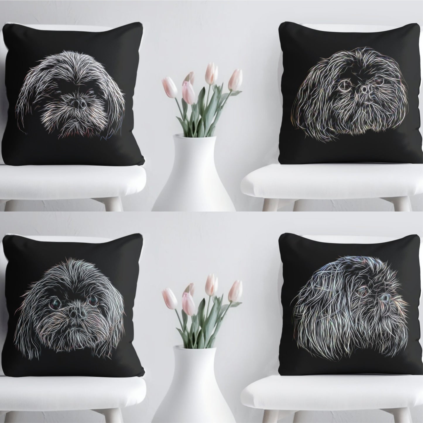 Black Shih Tzu Cushion