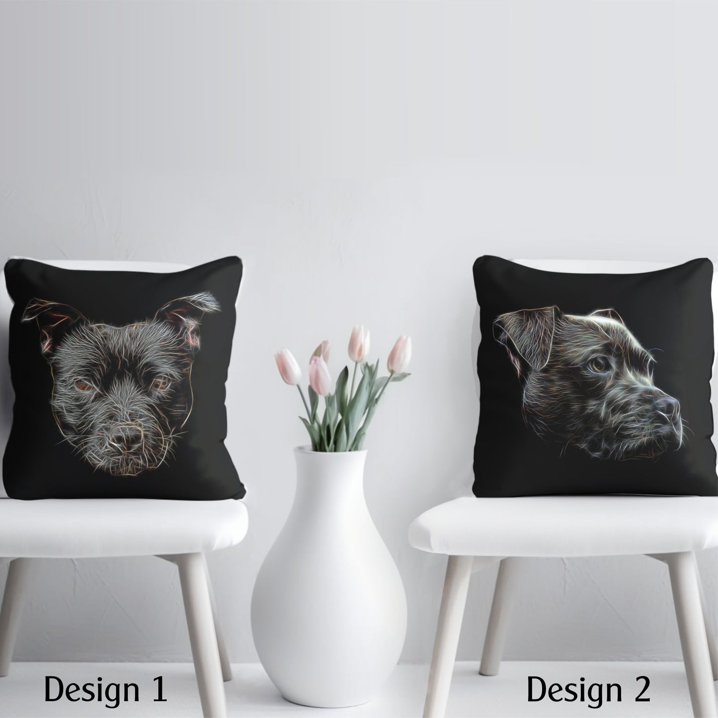 Black Staffordshire Bull Terrier Cushion