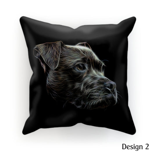 Black Staffordshire Bull Terrier Cushion