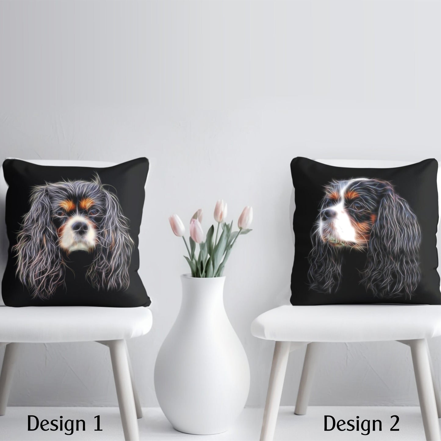 Tricolour King Charles Spaniel Cushion