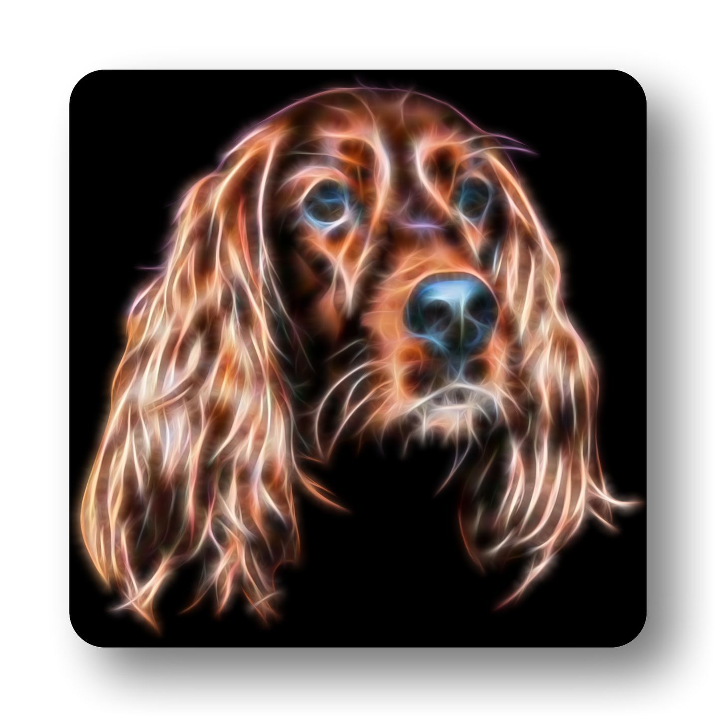 Irish Setter #1 Coaster Fractal Art Design