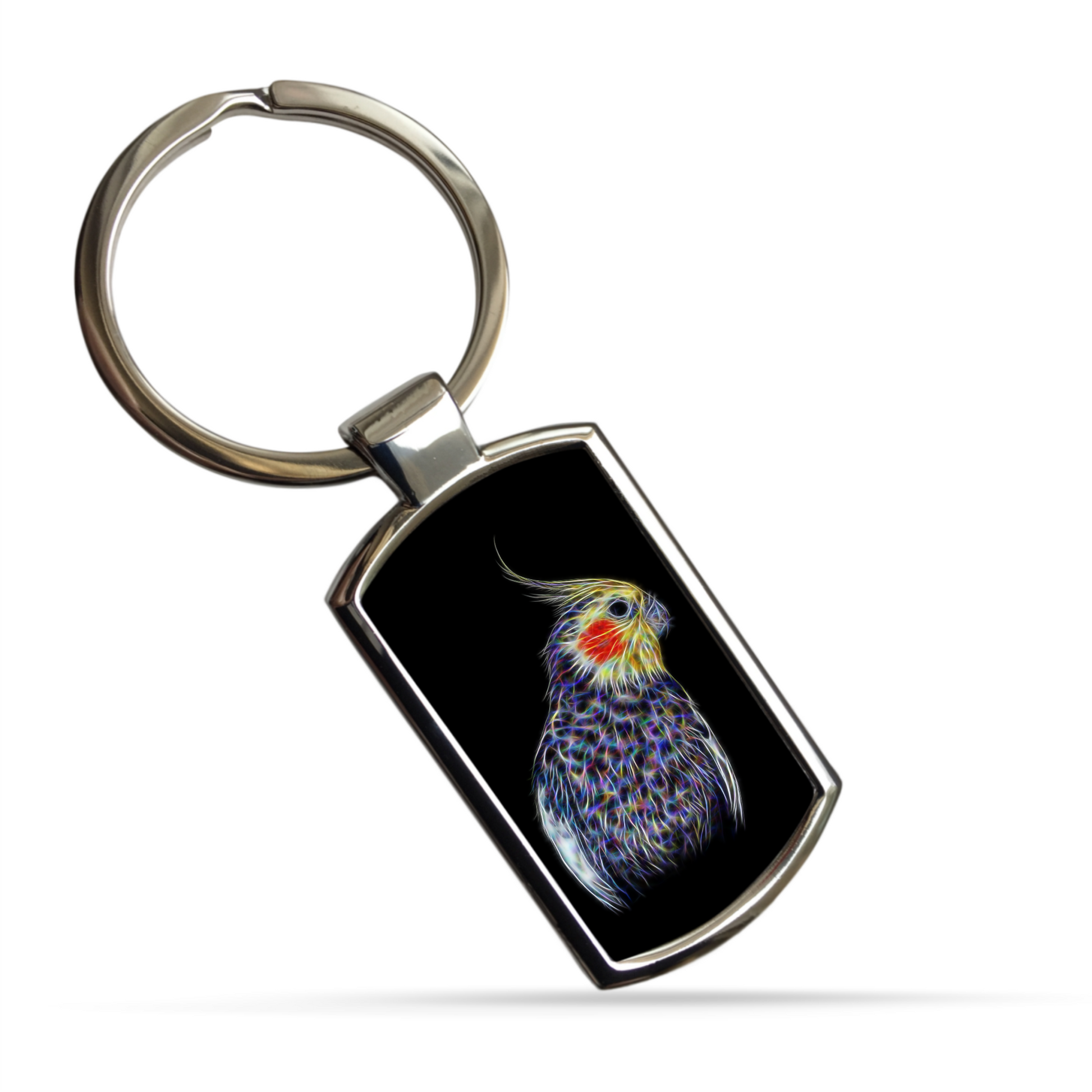 Cockatiel Metal Rectangle Keyring